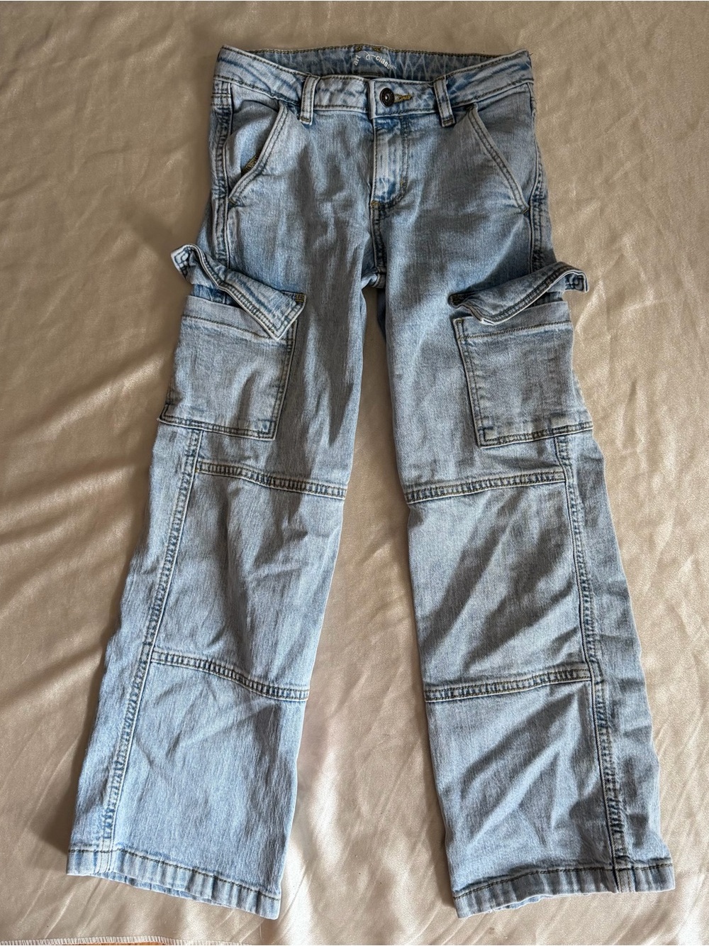 Art Class Girls Light Wash Denim Cargo Pants Size 8